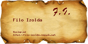 Filo Izolda névjegykártya